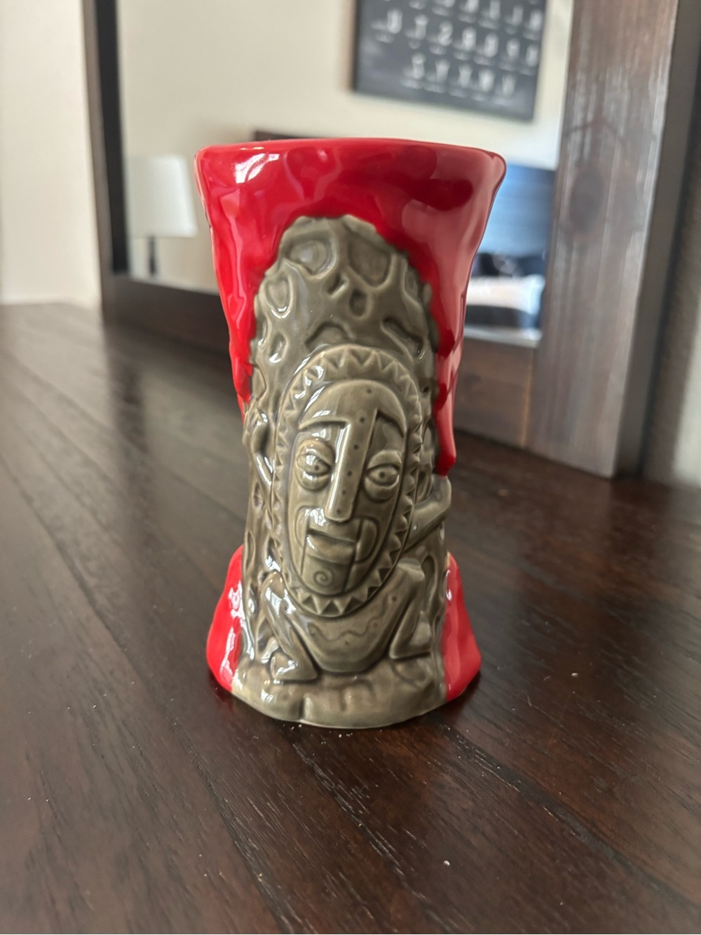 Trader Sams Krakatoa 4th Edition Tiki Mug Glass Bar Red Lava Disney